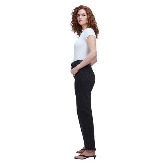 Madewell Curvy ’90s Straight Jeans 24P Black High Rise Stretch Denim NWOT - Picture 3 of 10